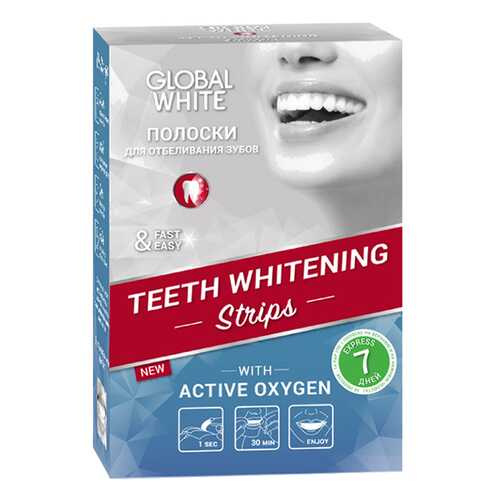 Пластина для отбеливания зубов Global White Teeth Whitening Strips Express в Оптима