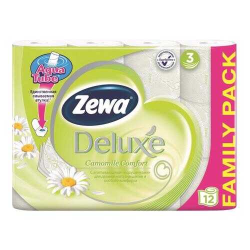 Туалетная бумага Zewa Deluxe Ромашка, 3 слоя, 12 рулонов в Оптима