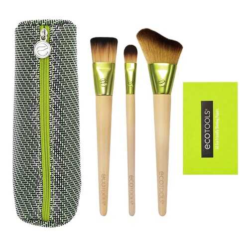 Набор для макияжа Ecotools Travel And Glow Beauty Kit - 3 кисти + косметичка и салфетки в Оптима