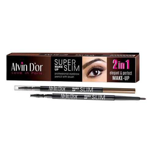 Карандаш для бровей Alvin Dor Super Slim, Dark Brown в Оптима
