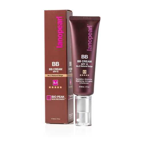BB-крем натурально-бежевый Lanopearl 5 в 1 BB Cream SPF 15 No.2, 50 мл в Оптима