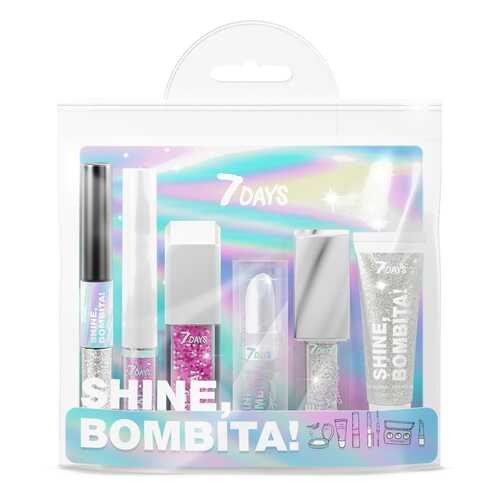Подарочный набор для макияжа 7DAYS SHINE, BOMBITA! / №3 Hologram, 6 средств в Оптима