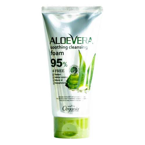 Пенка для умывания White Organia Aloe Vera Soothing Cleansing Foam 95% 130 г в Оптима