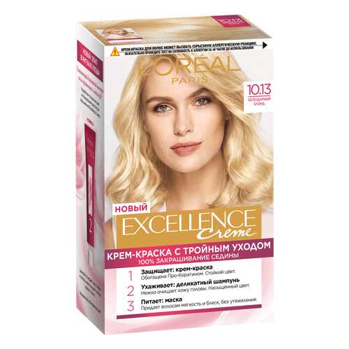Крем-краска для волос LOreal Paris Excellence тон 10.13, Легендарный блонд в Оптима