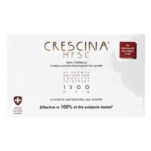Ампулы для волос Crescina 1300 для стимулирования роста волос для мужчин №20+лосьон в Оптима